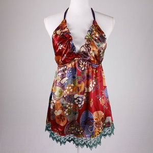 *Last Chance* FRESH KARMA Red Satin Lace Halter